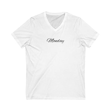 Monday T Shirt - Men and Women Unisex Jersey Short Sleeve V-Neck Tee, Casual V-Neck Tee, Comfortable Graphic Shirt, Everyday Unisex Top,