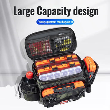 Fishing Lure Bag, Winter Fishing Outdoor Fishing Backpack with Rod Holder Bag,Fishing Tackle Backpack Lure Box Gear Storage Bag