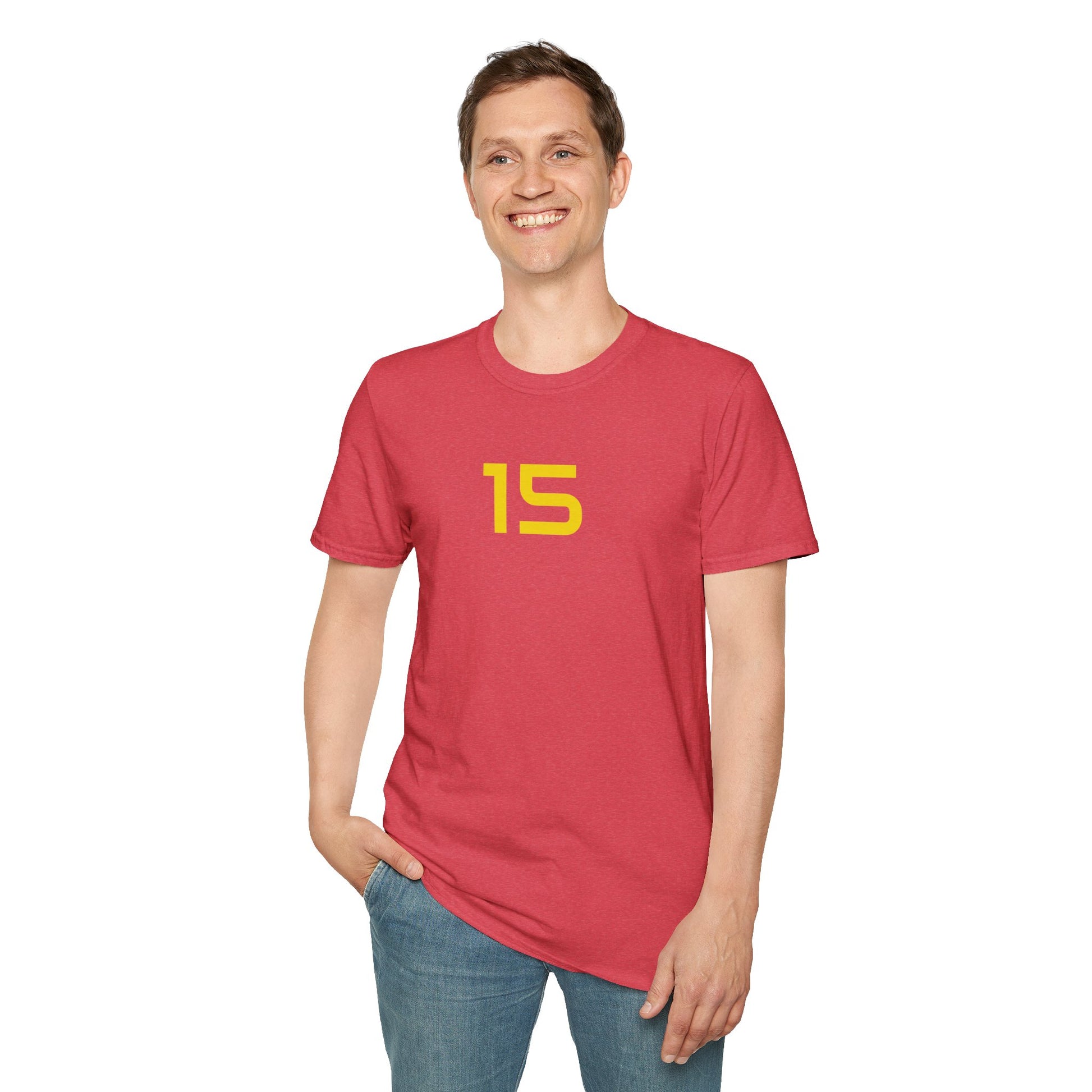 Mahomes Number 15 Football Unisex T-Shirt - Football Fan Tee, Touchdown Lover Shirt, Sports Apparel, Game Day Outfit, Quarterback Gift Printify