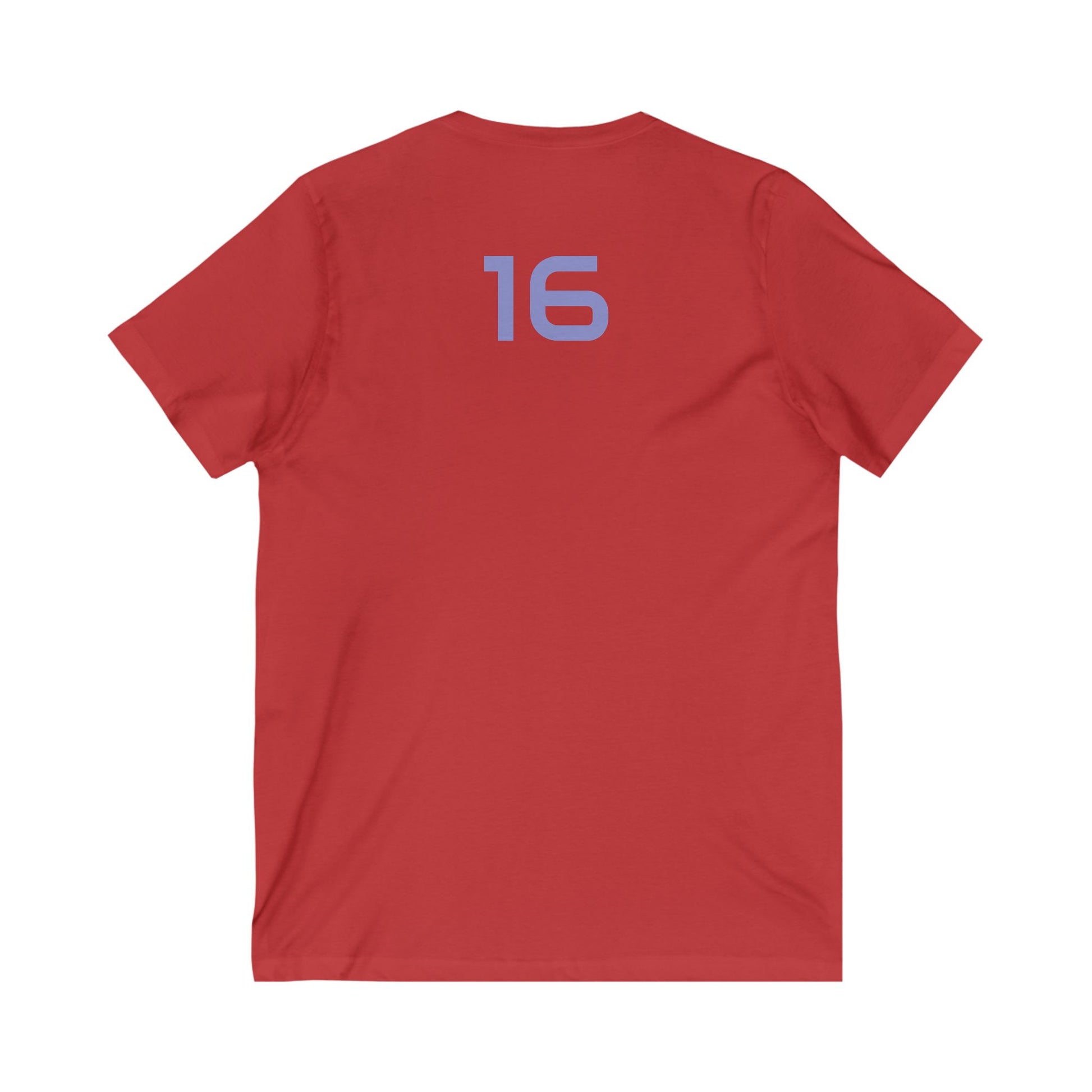 Female V-Neck Tee - Female Number 16 Detroit Football Printify