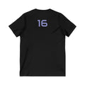 Female V-Neck Tee - Female Number 16 Detroit Football Printify