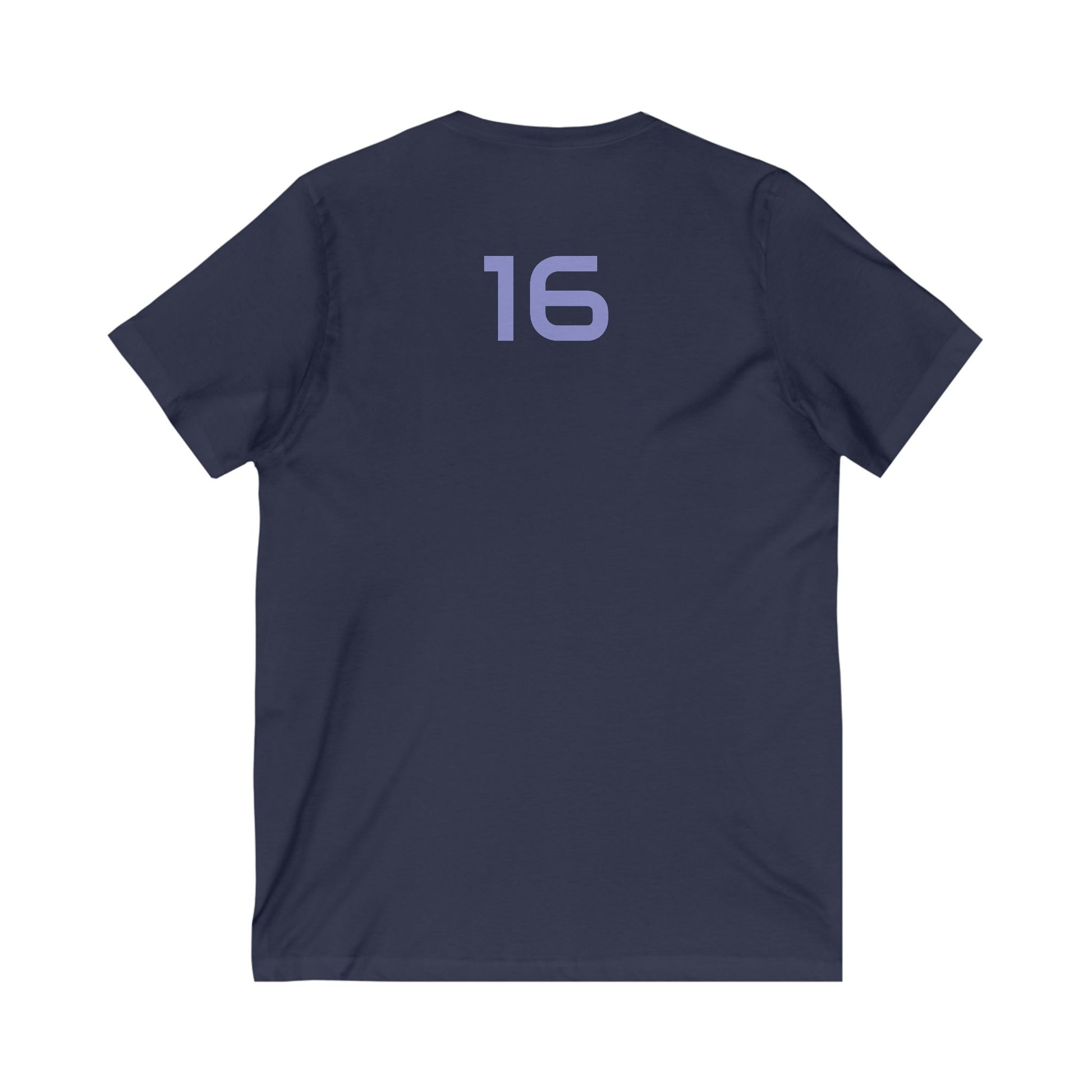 Female V-Neck Tee - Female Number 16 Detroit Football Printify