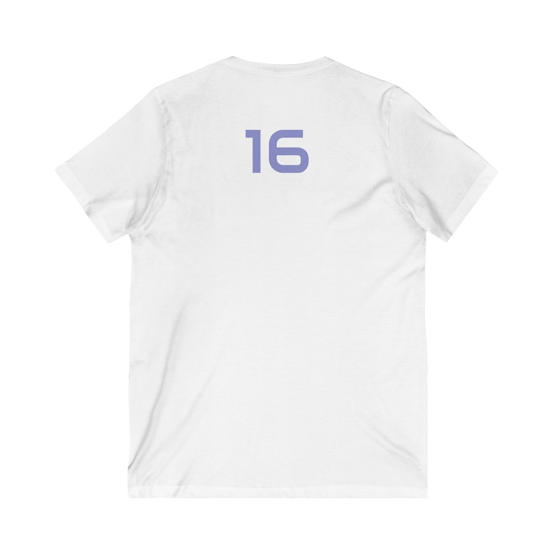 Female V-Neck Tee - Female Number 16 Detroit Football Printify