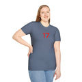 seventeen blue and red - 2 the Point T's  -  by FletchAnswers.com Printify