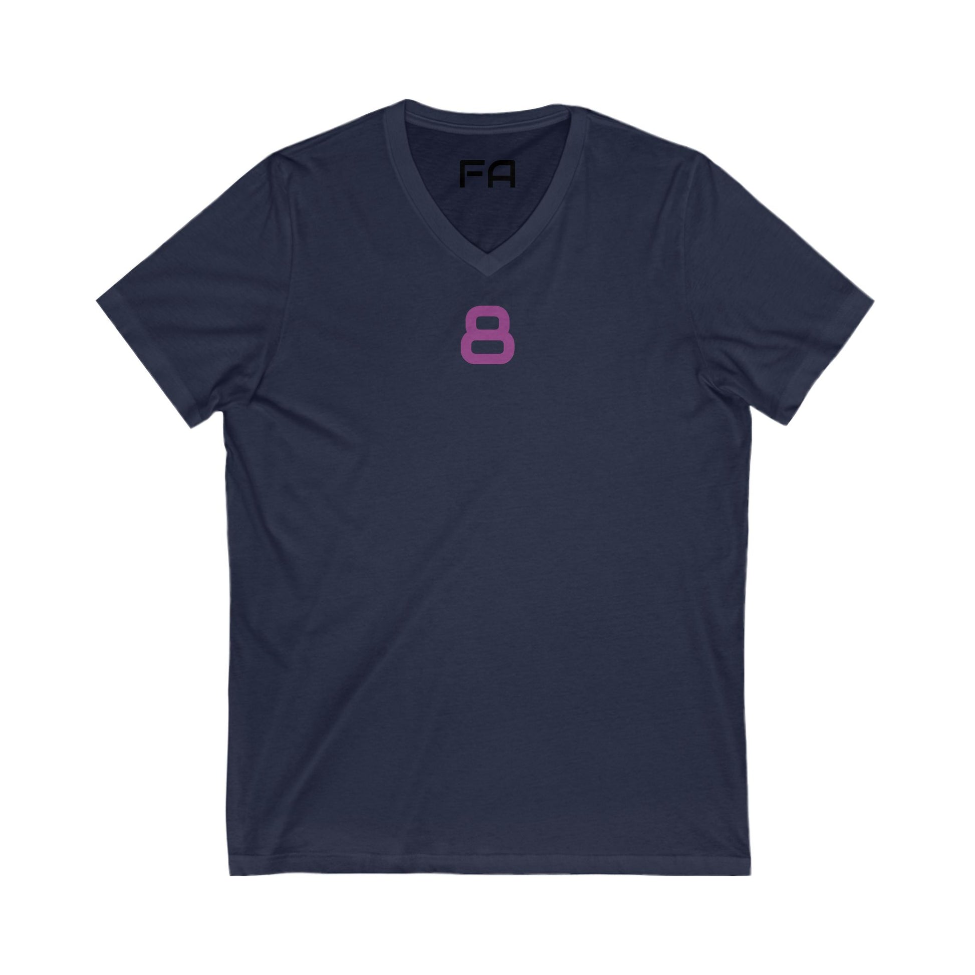 Female V-Neck Tee - Female Number 8 Baltimore Football Shirt Printify