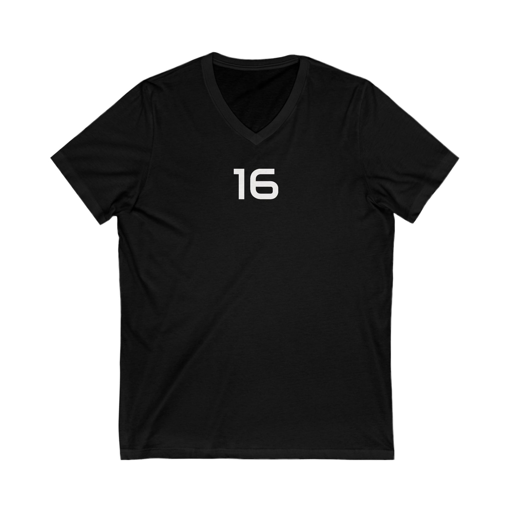 V-Neck Tee - Female Number 16 Detroit Football Printify