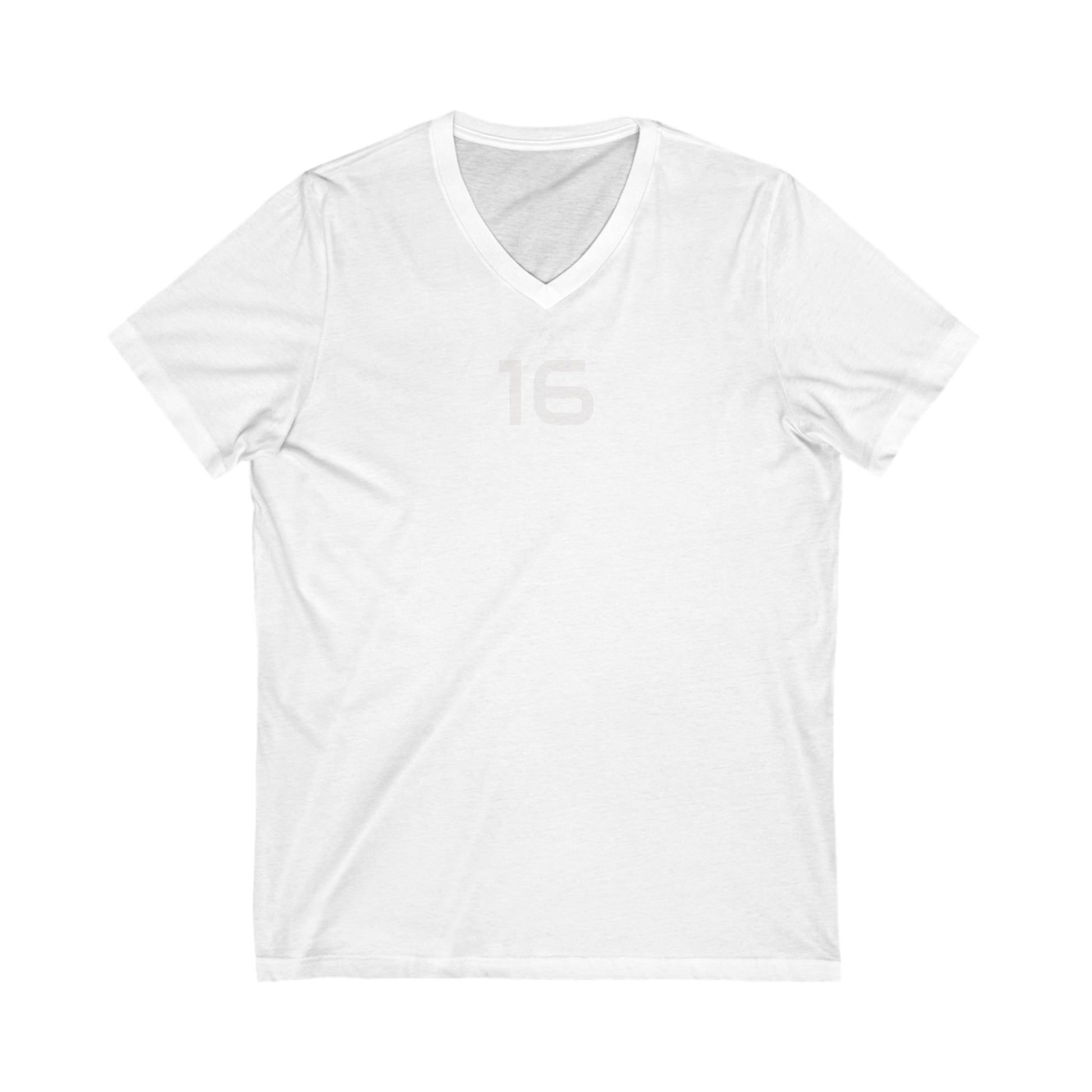 V-Neck Tee - Female Number 16 Detroit Football Printify