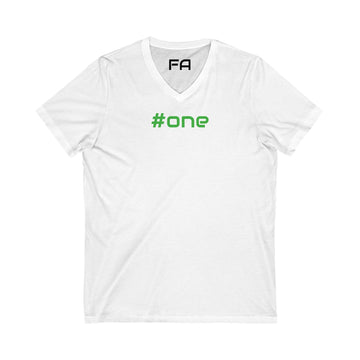 Female V-Neck Tee - Female Number 1 Philadelphia White and Green Football Shirt Printify