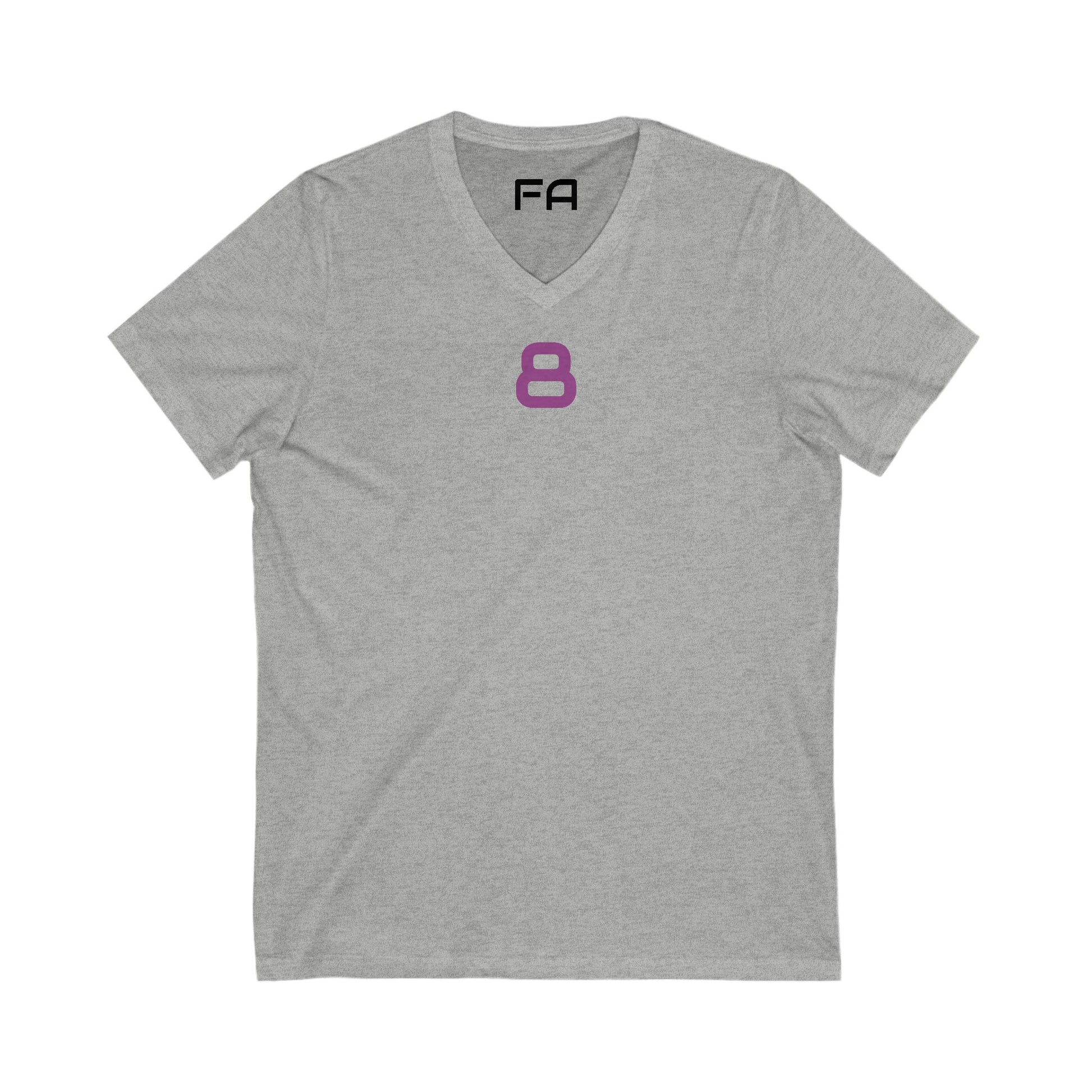 Female V-Neck Tee - Female Number 8 Baltimore Football Shirt Printify