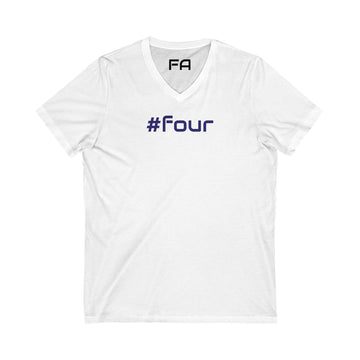 Copy of Female V-Neck Tee - Female Number 4 Dallas Football White and Blue Shirt