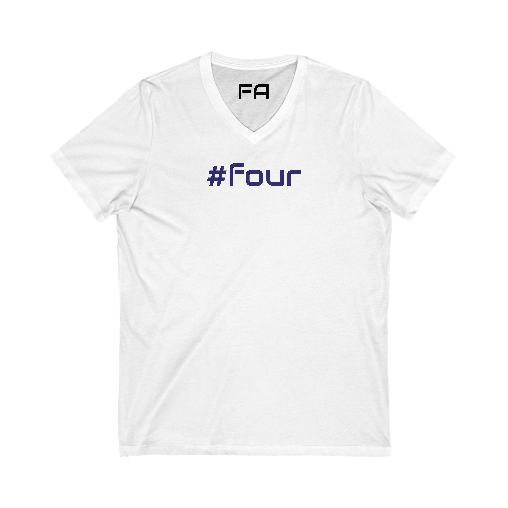 Copy of Female V-Neck Tee - Female Number 4 Dallas Football White and Blue Shirt