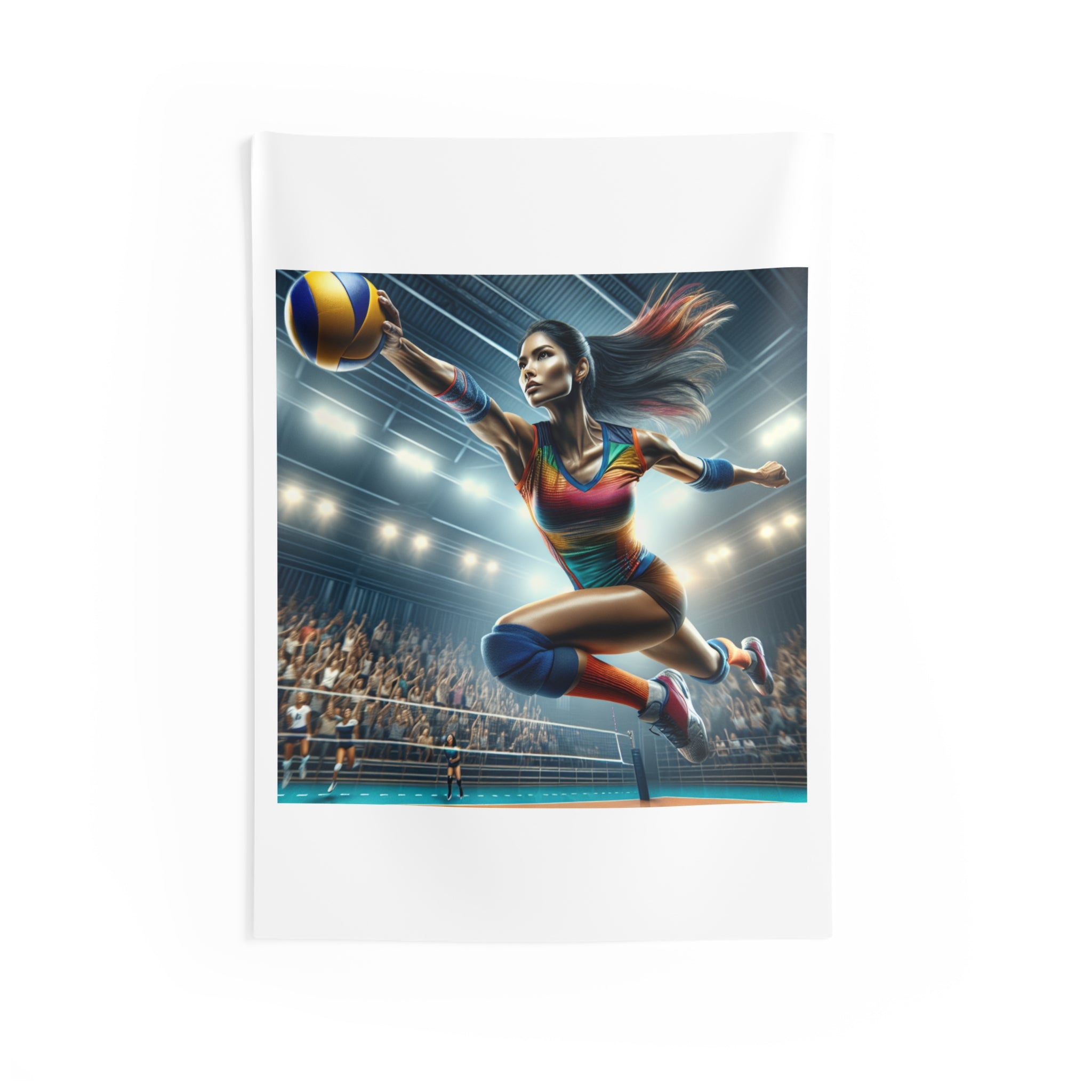 Volleyball Star Wall Tapestry, Sports Room Decor, Bedroom Wall Hanging, Athlete Gift, Game Room Decoration