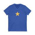 Star V-Neck Tee - White and Gold Be a Star Tshirt Printify