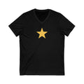 Star V-Neck Tee - White and Gold Be a Star Tshirt Printify