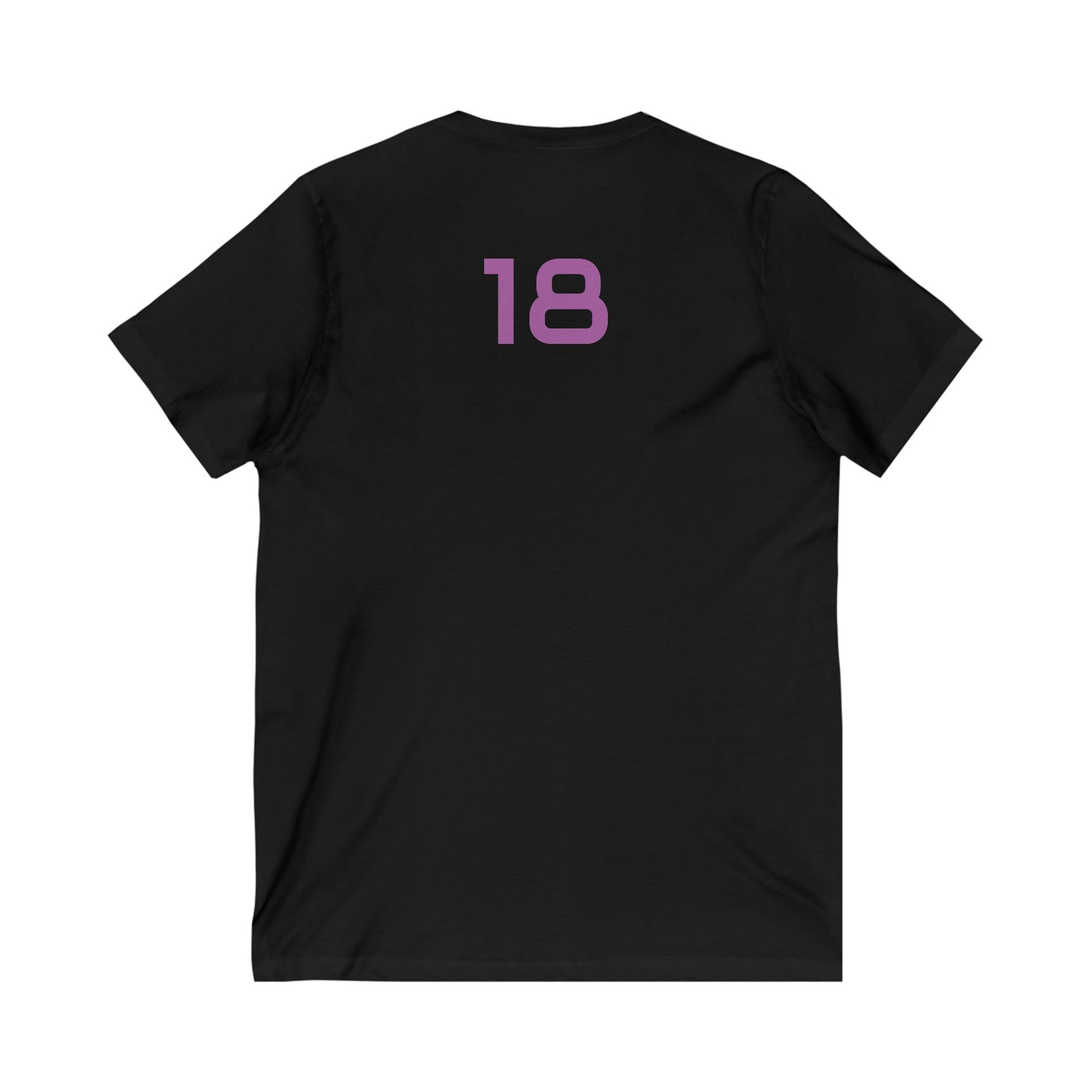 Minnesota Female V-Neck Tee - Female Number 18 Football White and Purple Shirt Printify