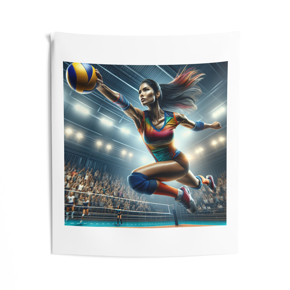 Volleyball Star Wall Tapestry, Sports Room Decor, Bedroom Wall Hanging, Athlete Gift, Game Room Decoration