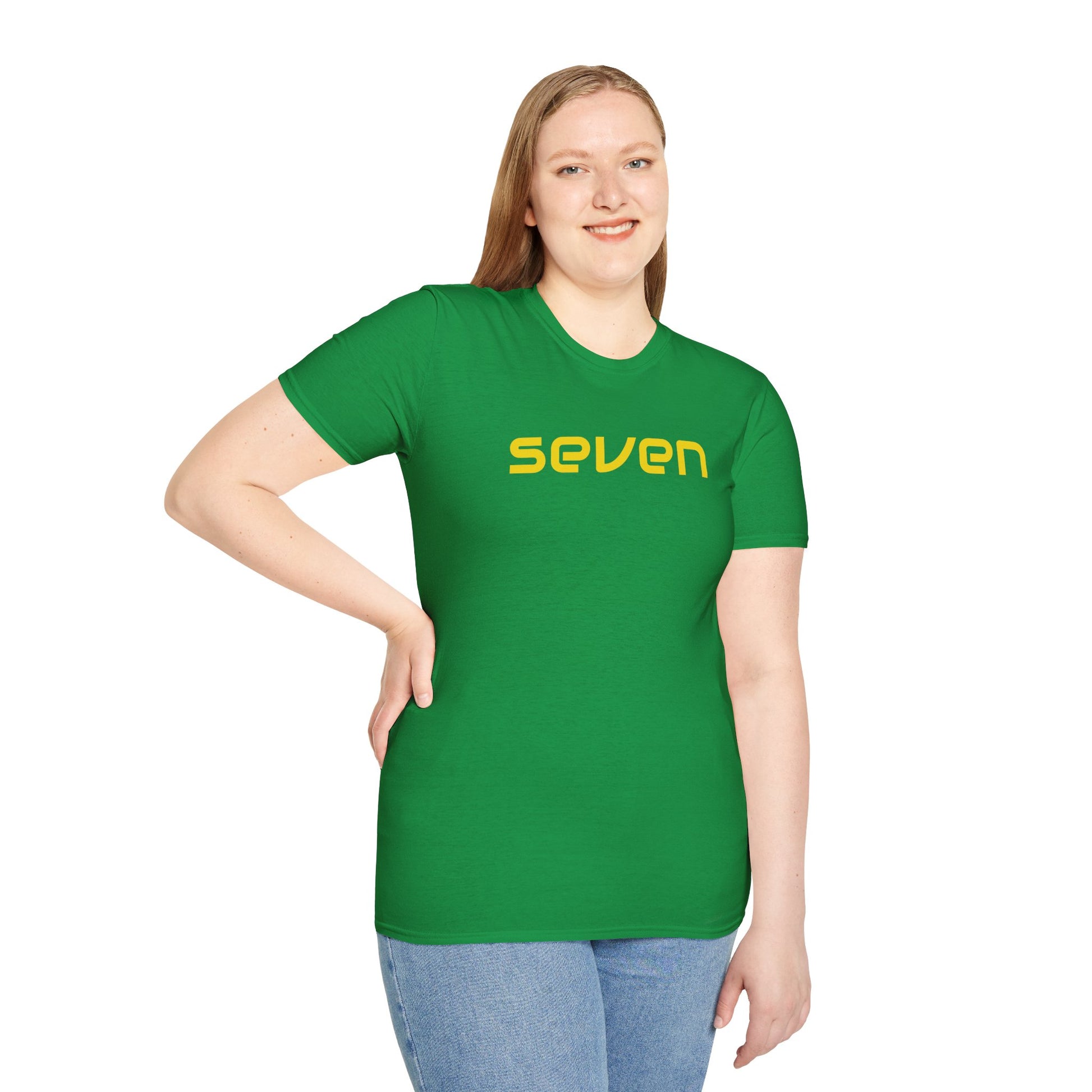 seven green and gold - 2 the Point T's  -  by FletchAnswers.com Printify