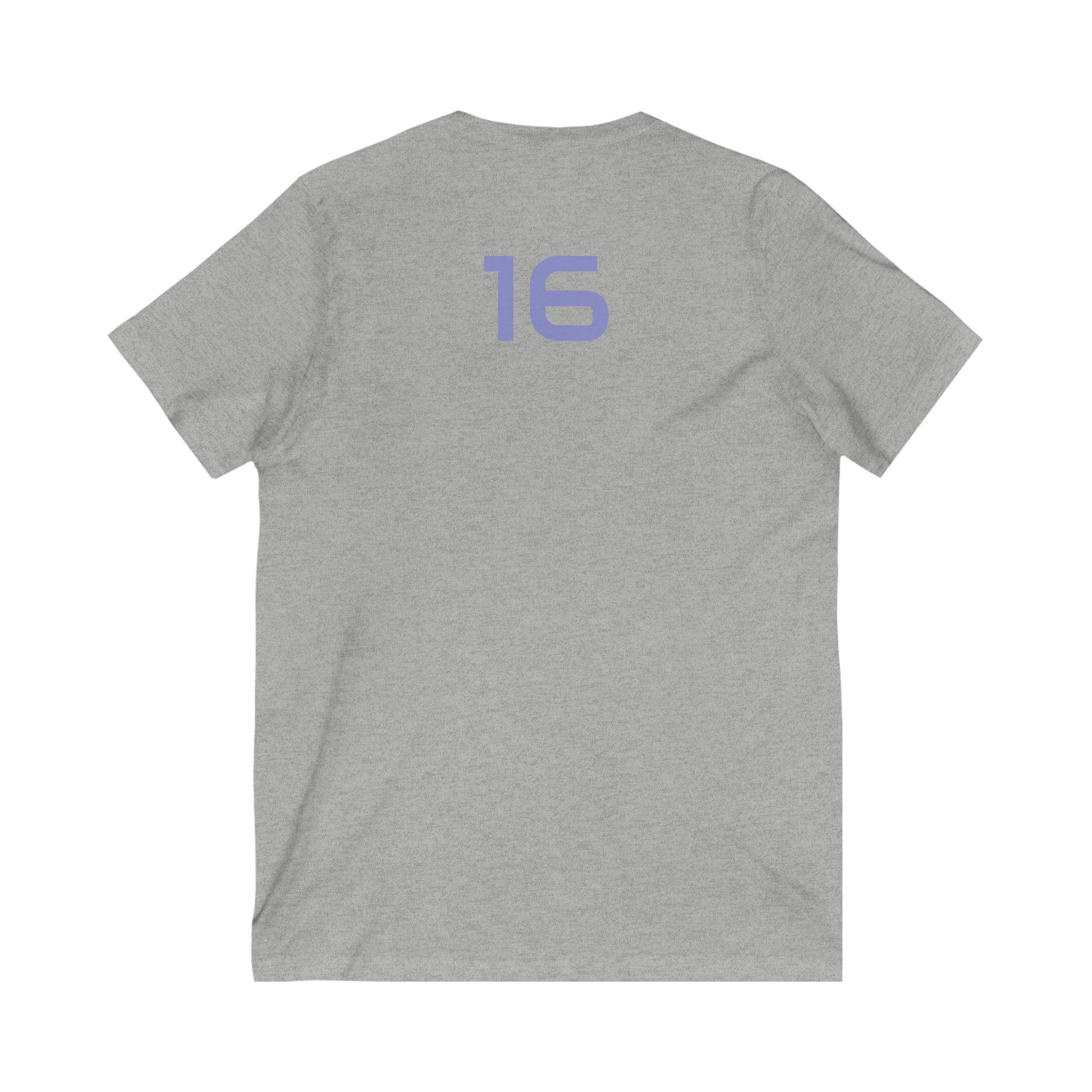 Female V-Neck Tee - Female Number 16 Detroit Football Printify