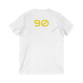 Female V-Neck Tee - Female Number 90 Pittsburgh Football Black and Yellow Shirt Printify