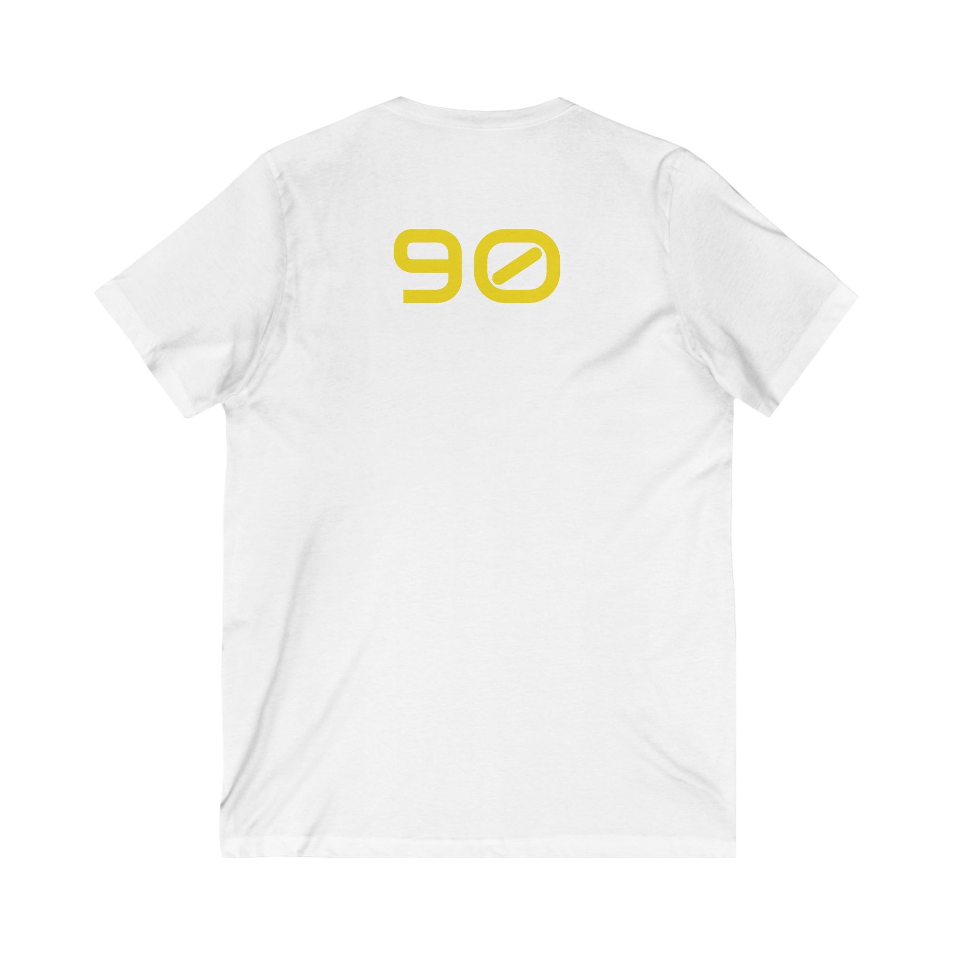 Female V-Neck Tee - Female Number 90 Pittsburgh Football Black and Yellow Shirt Printify