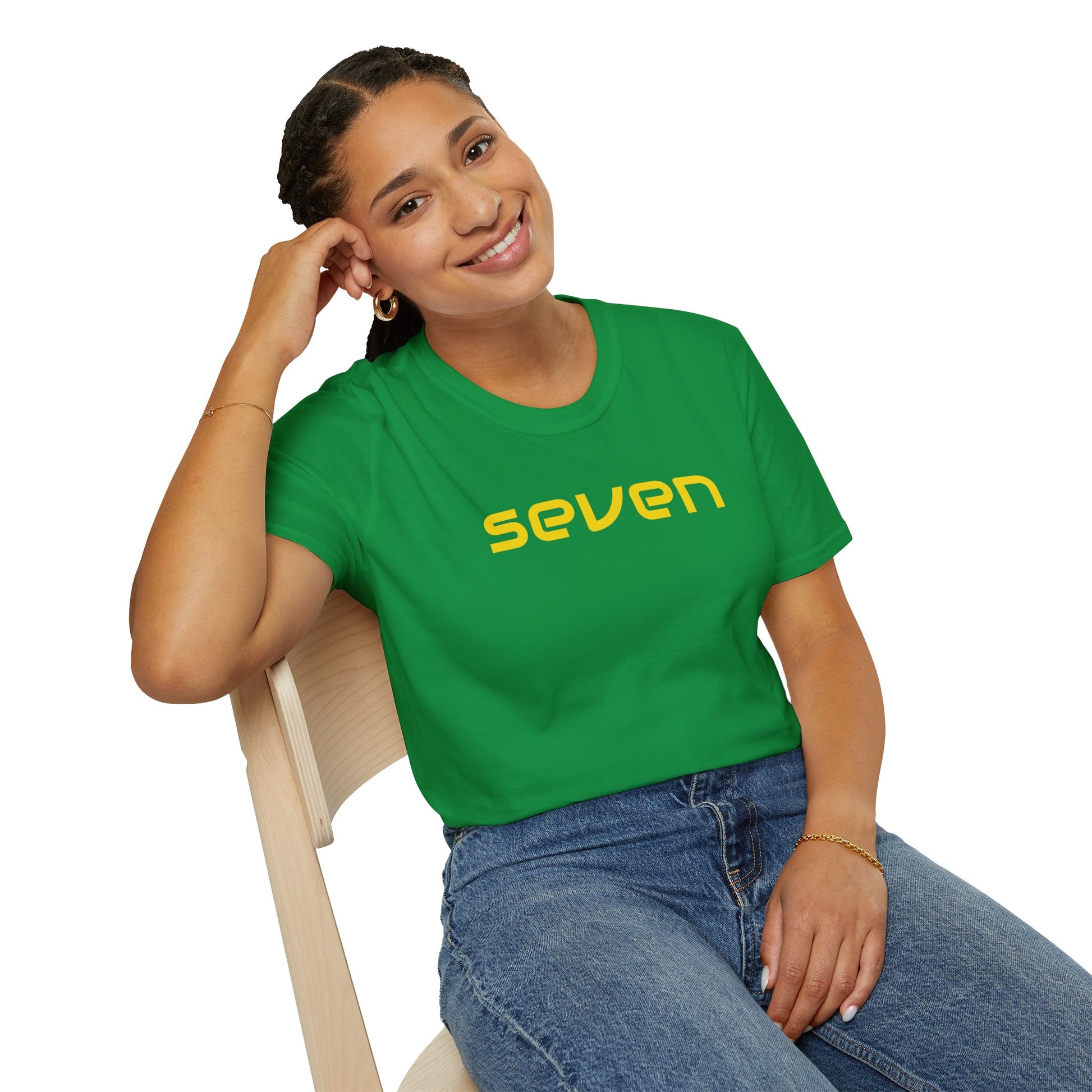 seven green and gold - 2 the Point T's  -  by FletchAnswers.com Printify