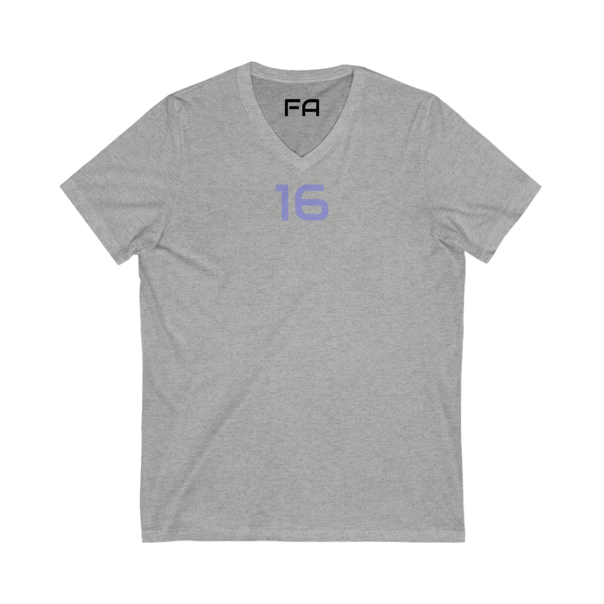 V-Neck Tee - Female Number 16 Detroit Football Printify