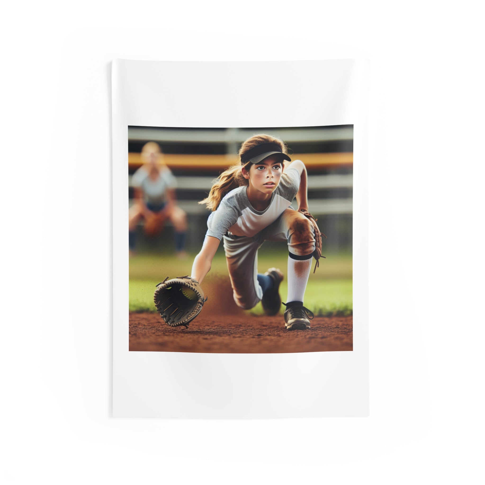 Softball Star Wall Tapestry, Sports Room Decor, Girls Softball Team Gift, Teen Bedroom Wall Art, Athletic Themed Tapestry, Player Fan Dorm