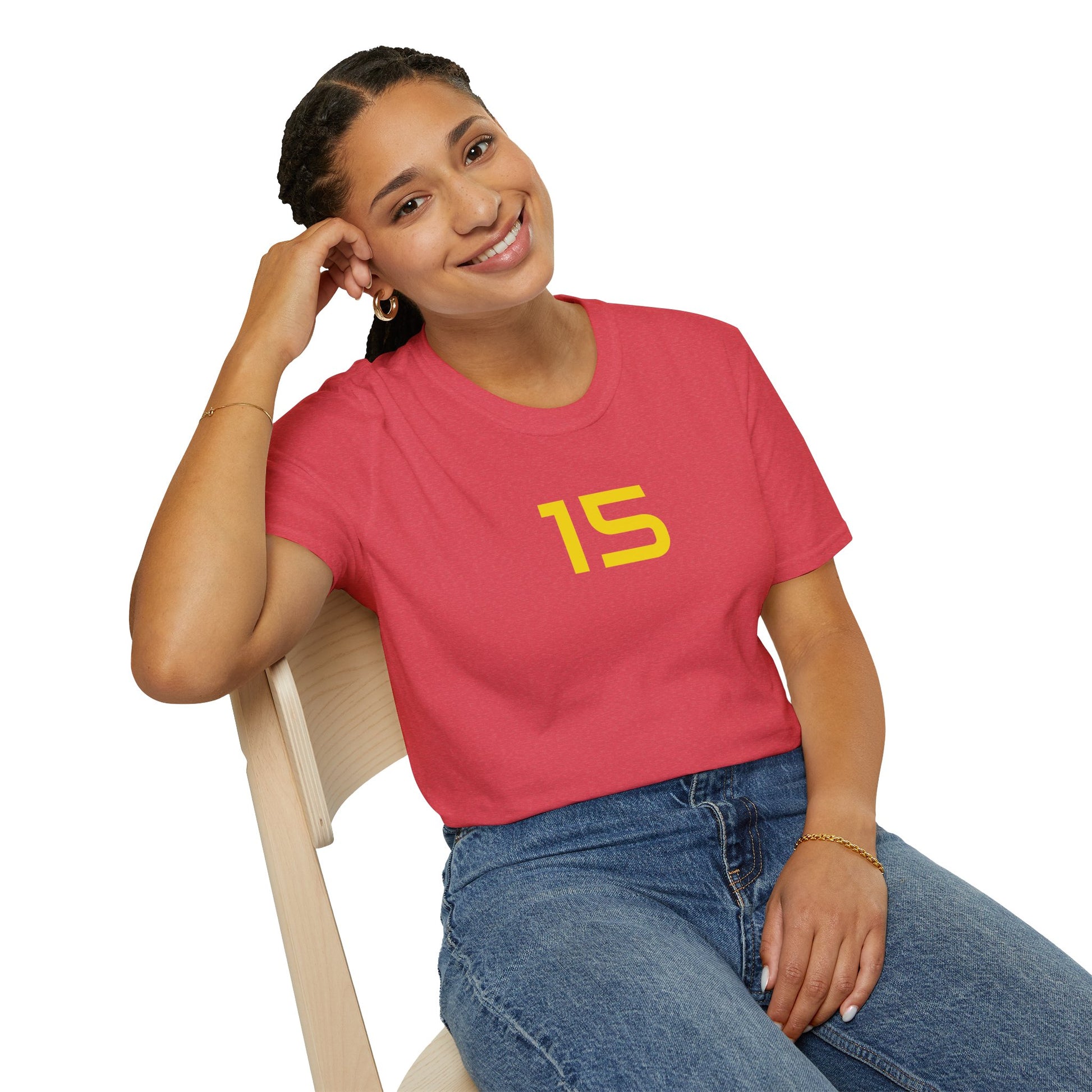 Mahomes Number 15 Football Unisex T-Shirt - Football Fan Tee, Touchdown Lover Shirt, Sports Apparel, Game Day Outfit, Quarterback Gift Printify