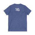 V-Neck Tee - Female Number 16 Detroit Football Printify