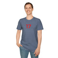 seventeen blue and red - 2 the Point T's  -  by FletchAnswers.com Printify