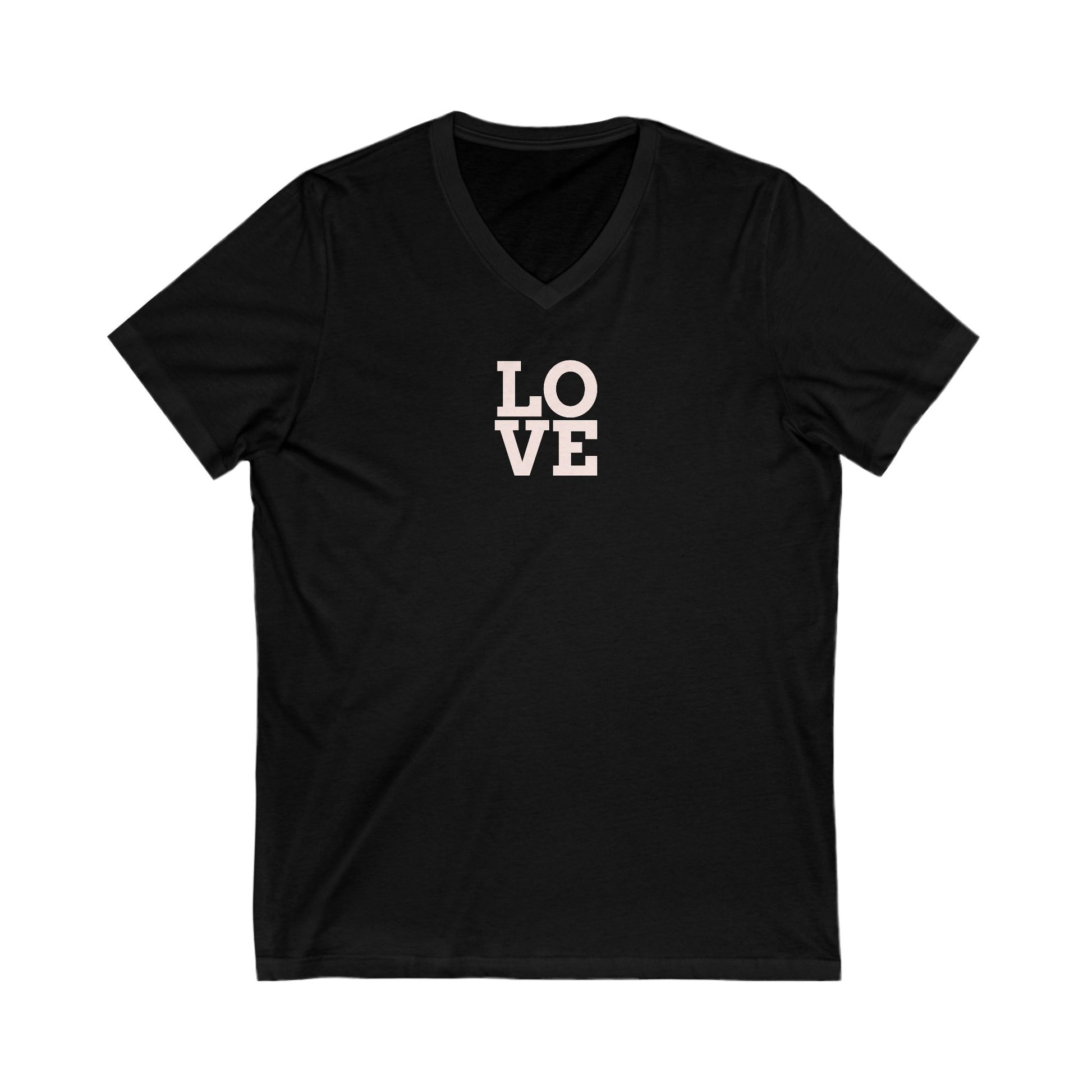 Simple Love V-Neck Tee - Cute Couples V Neck T-shirt, Minimalist Couples Shirt, Love Print Tee, Casual Love Top, Romantic Gift Shirt, Printify