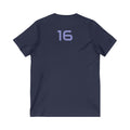 V-Neck Tee - Female Number 16 Detroit Football Printify