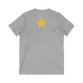 Star V-Neck Tee - White and Gold Be a Star Tshirt Printify