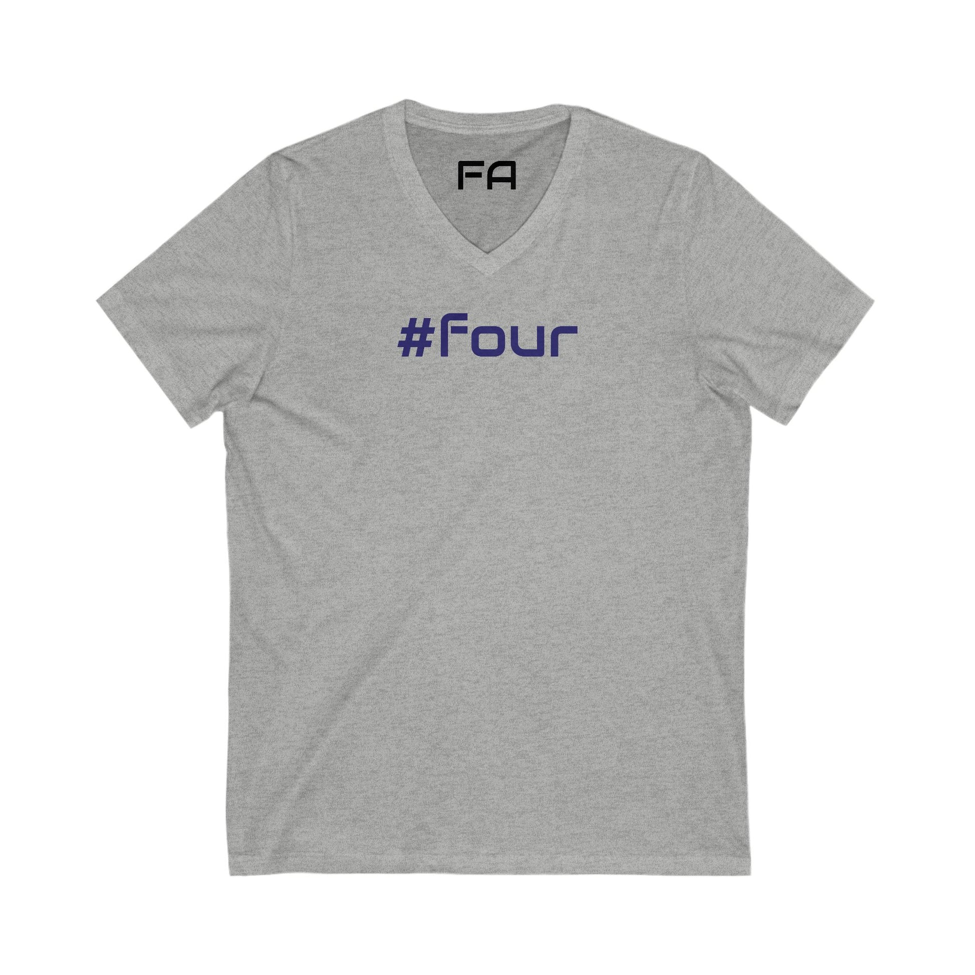 Copy of Female V-Neck Tee - Female Number 4 Dallas Football White and Blue Shirt Printify