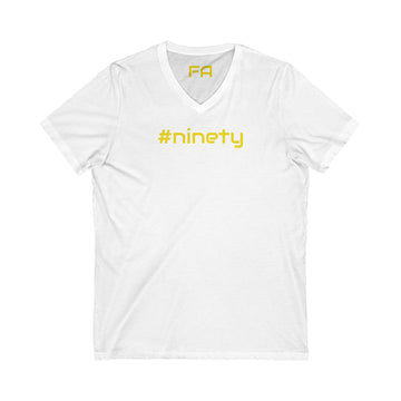 Female V-Neck Tee - Female Number 90 Pittsburgh Football Black and Yellow Shirt