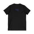 Copy of Female V-Neck Tee - Female Number 4 Dallas Football White and Blue Shirt Printify