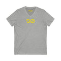 Female V-Neck Tee - Female Number 90 Pittsburgh Football Black and Yellow Shirt Printify