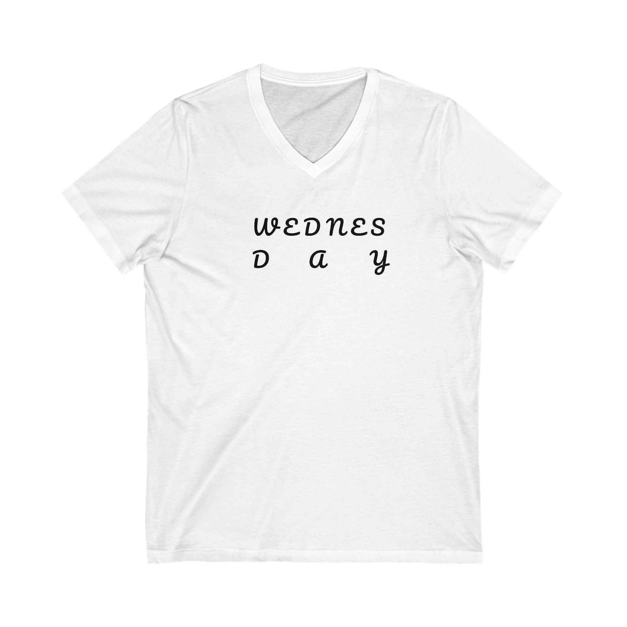 Wednesday T Shirt - Men and Women Unisex Jersey Short Sleeve V-Neck Tee, Casual V-Neck Tee, Comfortable Graphic Shirt, Everyday Unisex Top,