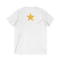 Star V-Neck Tee - White and Gold Be a Star Tshirt Printify