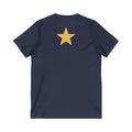 Star V-Neck Tee - White and Gold Be a Star Tshirt Printify