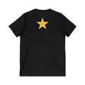 Star V-Neck Tee - White and Gold Be a Star Tshirt Printify