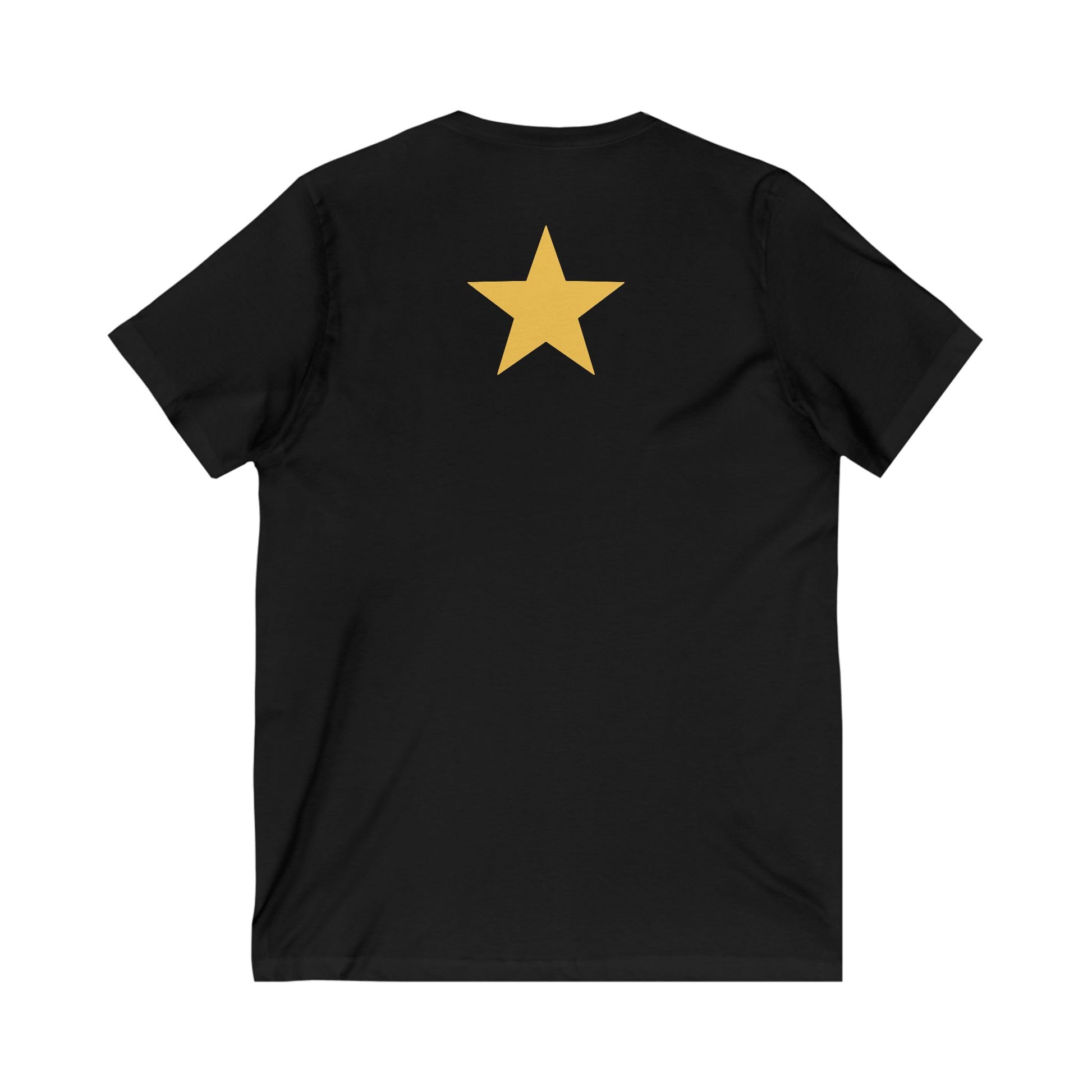 Star V-Neck Tee - White and Gold Be a Star Tshirt Printify