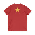 Star V-Neck Tee - White and Gold Be a Star Tshirt Printify