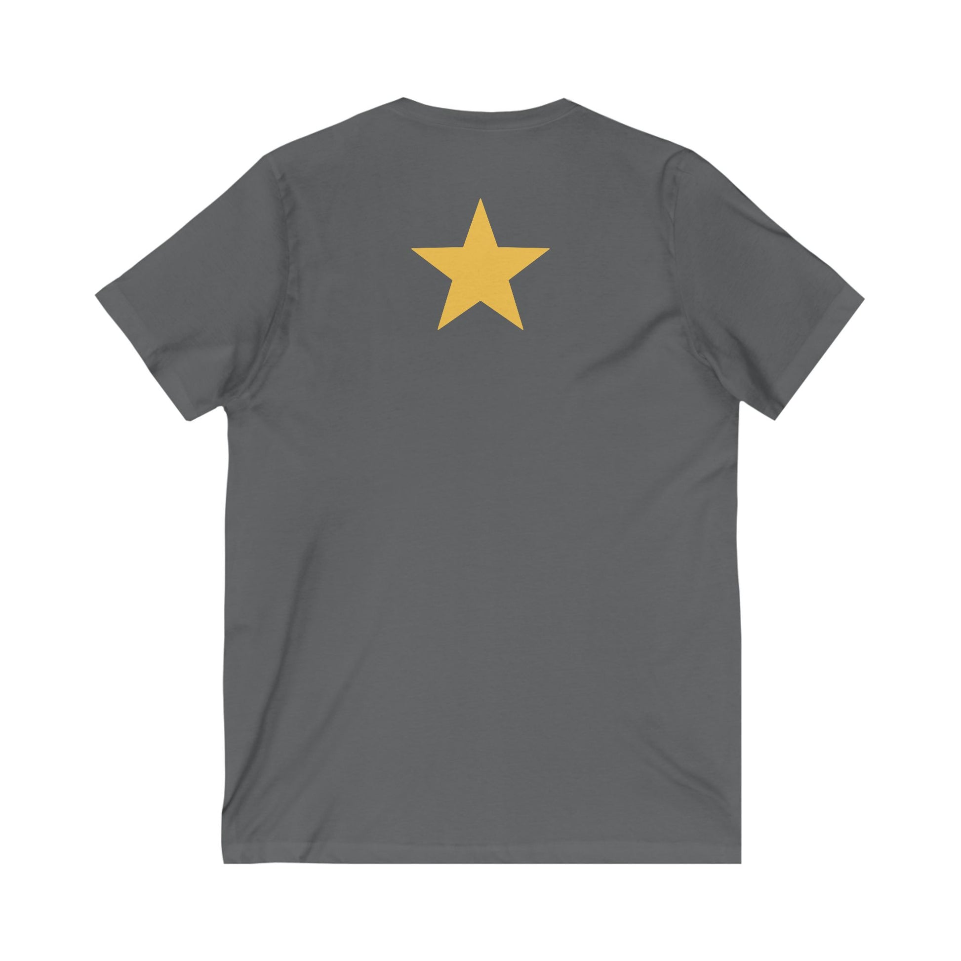 Star V-Neck Tee - White and Gold Be a Star Tshirt Printify