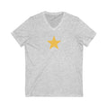 Star V-Neck Tee - White and Gold Be a Star Tshirt Printify