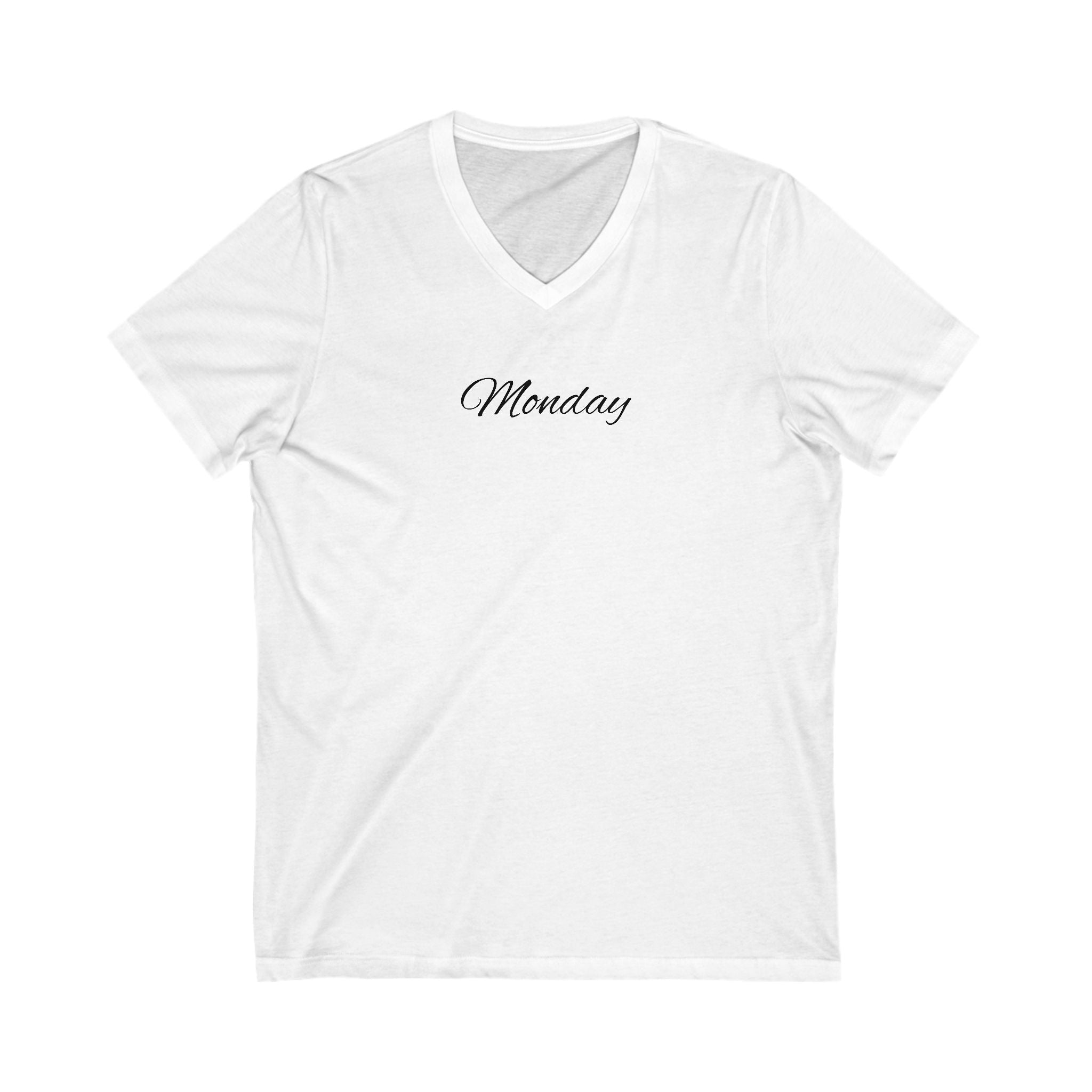 Monday T Shirt - Men and Women Unisex Jersey Short Sleeve V-Neck Tee, Casual V-Neck Tee, Comfortable Graphic Shirt, Everyday Unisex Top,