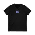 V-Neck Tee - Female Number 16 Detroit Football Printify