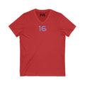 V-Neck Tee - Female Number 16 Detroit Football Printify