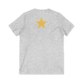 Star V-Neck Tee - White and Gold Be a Star Tshirt Printify