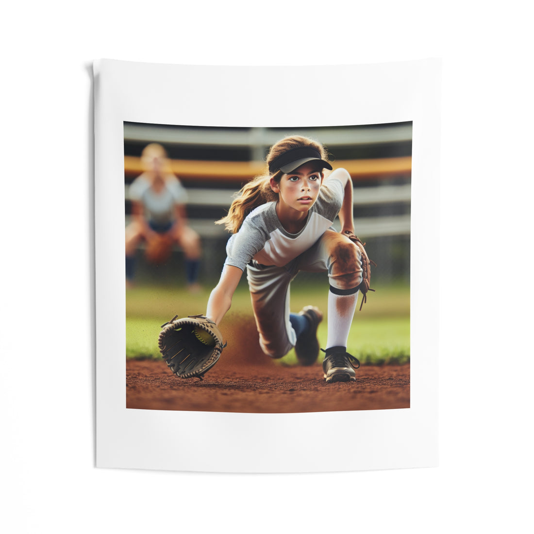 Softball Star Wall Tapestry, Sports Room Decor, Girls Softball Team Gift, Teen Bedroom Wall Art, Athletic Themed Tapestry, Player Fan Dorm